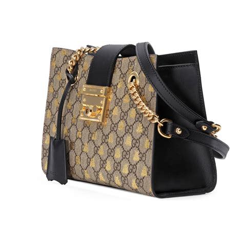 gucci bag with bee pearls|Gucci padlock small shoulder bag.